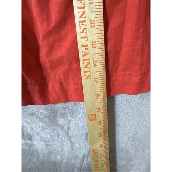 Maeve Anthropologie Linen Blend Button Front Paperbag Midi Skirt 8 Orange - Picture 6 of 10